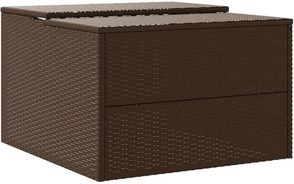 vidaXL Robot Mower Garage, Outdoor Lawn Mower Storage, Garden Storage Small Shed for Lawn Mower, Robot Mower Carport, Lawn Mower Shelter, Brown Poly Rattan