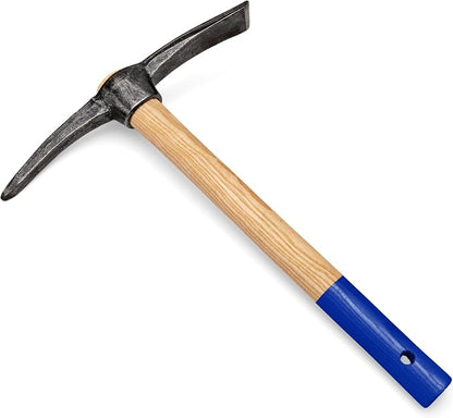 16” Hand Pick Axe - Forged Steel Pickaxe for Digging, Loosening Soil, or Weeding Tool - Dual Headed Adze Garden Hoe and Pick Mattock Digging Tool with Wood Handle by Kings County Tools