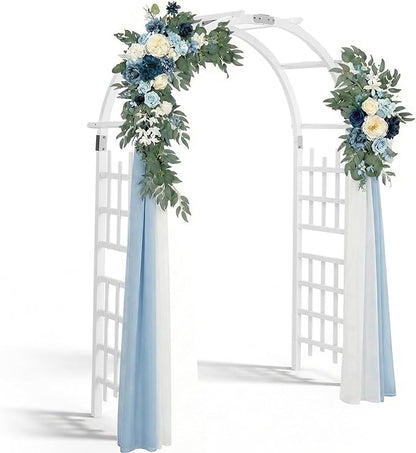 Outvita 7Ft Wooden Garden Arbor Arch, Wood Arbor Trellis, Pergola Archway for Wedding Ceremony Decoration Pergola Plant Climbing Rose Vines Lawn Courtyard Patio White