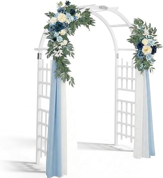Outvita 7Ft Wooden Garden Arbor Arch, Wood Arbor Trellis, Pergola Archway for Wedding Ceremony Decoration Pergola Plant Climbing Rose Vines Lawn Courtyard Patio White