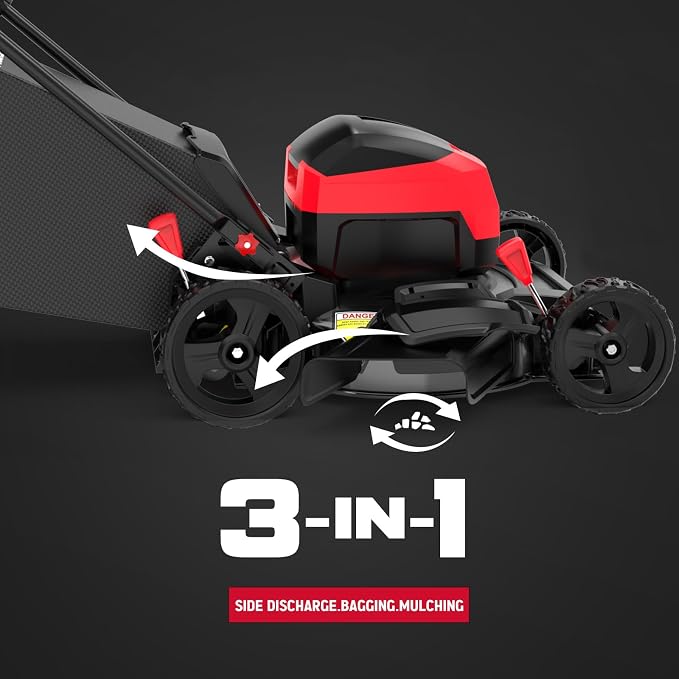 PowerSmart 40V 17" Cordless Lawn Mower with Steel Deck, Brushless Motor, Mulch/Bag/Side Discharge, 4.0Ah Battery and Charger , up to 1/8 Acre