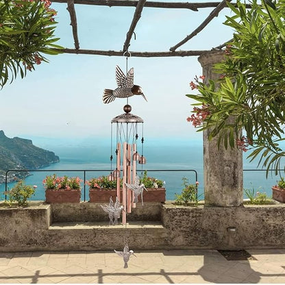 Hummingbird Wind Chimes Copper Alloy for Outdoor Decorations Garden Yard Trees Or As A Good Gift for Family Friends Colleague