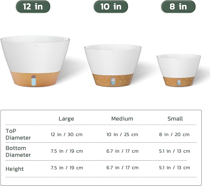 ZMTECH 2 Pack 8 Inch Hanging Planters for Indoor Plants, Modern White Hanging Planter with Visible Water Level Window & Removable Tray, Decorative Plant Hanger Indoor for Home Decor