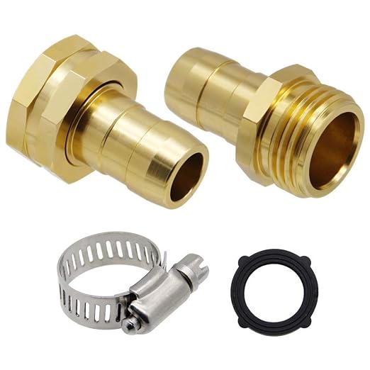 Twinkle Star Garden Hose Repair Connector, 3/4" or 5/8", 3 Set | Male and Female Garden Hose Fittings With Clamps