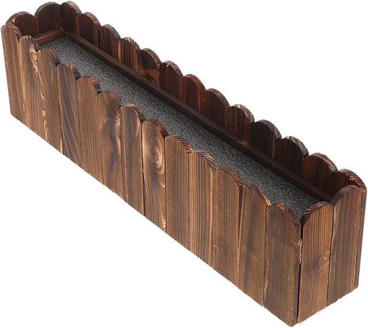 DOITOOL Wooden Picket Fence Planter Box 19.29X5.11X3.54In Window Flower Box for Home Garden Wedding Party Office Decor with Foam Inserts DIY Plant Basket Container