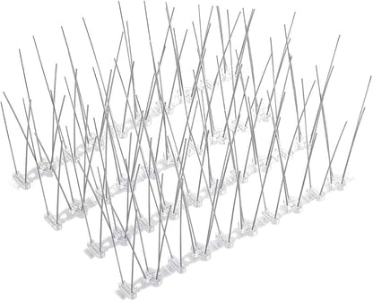 Bird Spike Deterrent Spike for Small Bird and Squirrels, Pigeon Spikes with Plastic Base for Fence and Roof