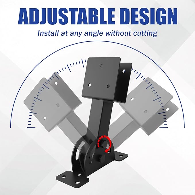 3 Pcs 2“x 4”Heavy Duty Roof Riser Brackets Kit | Adjustable Height Angle Pergola Brackets|Roof Riser Beam Bracket for Gazebos|Carports|and Patios