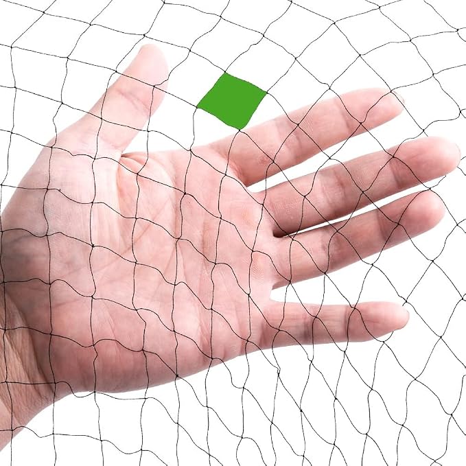 Mist Net Deep Pockets Nylon 110/2D 15mm Mesh Size Bird Netting,Invisible Net,Anti Wind System,Airport Bird Prevention (10x30 ft)