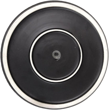 Amazon Basics Fluted Ceramic Planter Pot for Indoor Outdoor Plants, Round Flower Pot with Drainage Hole, 10-inch, Black