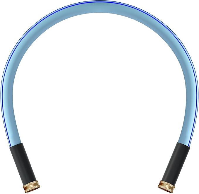 Atlantic 3 ft Female to Female Garden Hose, Blue 5/8" Leader Water Hose | Perfect for Hose Reels & Dehumidifiers – with Solid Brass Connectors