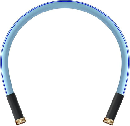 Atlantic 3 ft Female to Female Garden Hose, Blue 5/8" Leader Water Hose | Perfect for Hose Reels & Dehumidifiers – with Solid Brass Connectors