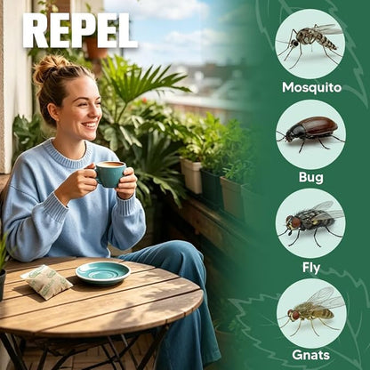 Mosquito Repellent Outdoor Patio, Backyard Mosquito Repellents, Mosquito Deterrent Indoor for Home, Mosquito Repellent for Door, Keep Mosquito Away from Garage, Last up to 2 Months-8 Pouches
