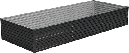 Vengarus 12x4x2ft Galvanized Raised Garden Bed,Metal Raised Beds Kit Black | 2FT Deep Root Elevated Garden Planter Box, Corrugated Steel, Open Bottom, Rustproof All Weather, Large Vegetable Flower Bed