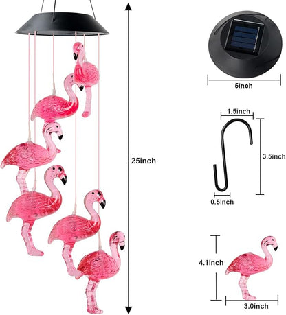 Flamingo Wind Chime, Bird windchimes, Solar Wind Chimes, Flamingo Decor, Wind-Chime Outdoor, Flamingogifts for Women, Gifts for Women, Mom Gifts, Gardengifts, Gardendecor, Yard Decor.