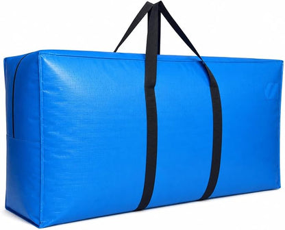 75 Gallon Extra Large Storage Bags, Jumbo Moving Storage Bags, Foldable Big Blue Duffle Bag for Travel, 50x23x15inch - 1PACK