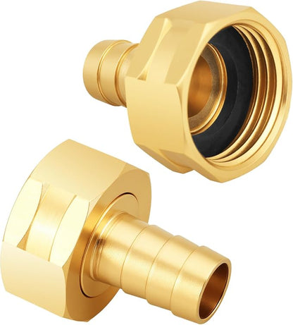 SIGURANTA 1/2" Hose Fitting Female | Brass GHT Thread Connector for Faucet/Bibb/Spigot | Garden Hose End Adapter (1/2" FHT Barb Fitting 10PCS)