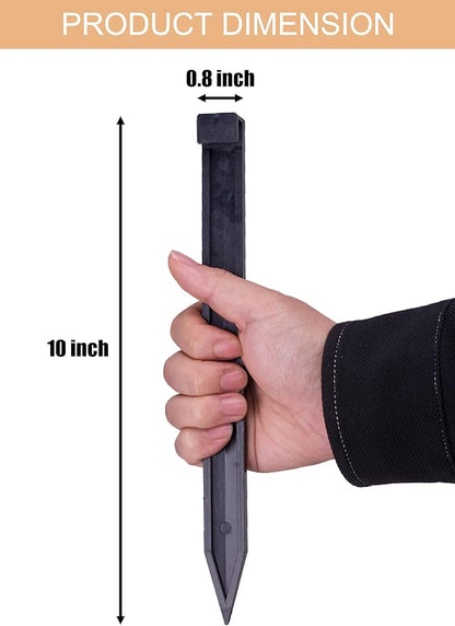 Landscape Edging Spikes, 12 Pcs 10 Inch Garden Stakes Anchoring Spikes for Paver Edging, Weed Barriers, Turf, Tent, Weed Barrier, Timber, Carpentry, Tent etc. (12, Black)