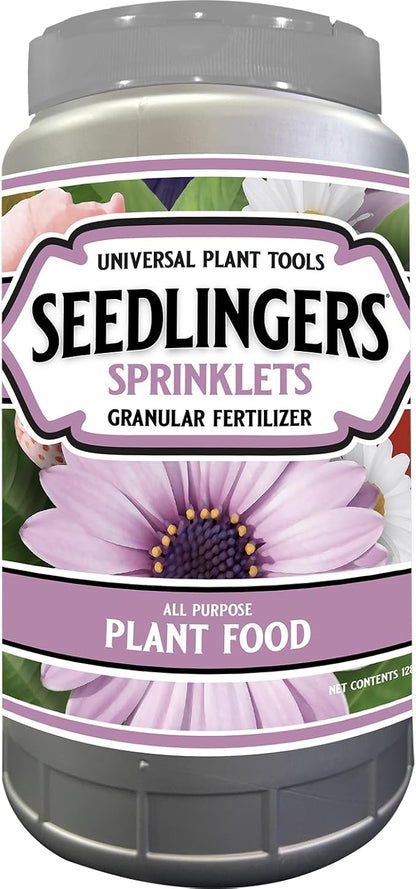 Seedlingers Sprinklets Granular Plant Food - Microbe-Rich Blend for Strong Roots & Better Plant Establishment - Gentle, Non-Burning Formula - Garden Beds & Landscape - 2.5 lb Shaker