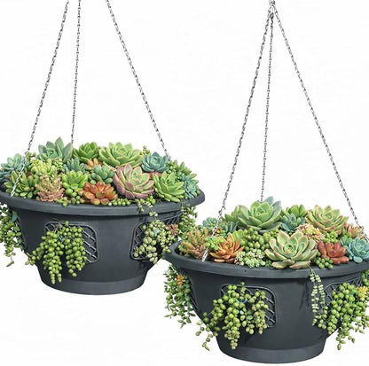 Ultimate Hanging Baskets - Strawberry, Tomato, Flower, and Herb Outdoor Planters - Use Garden Pots for Growing Plants Outside On A Deck, Fence, or Balcony (2)
