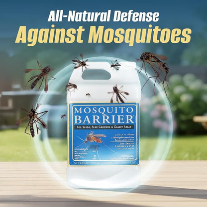Mosquito Barrier Liquid Garlic Mosquito Repellent Concentrate, 1 Gallon – Professional Outdoor Treatment for Lawns, Landscapes & Perimeter Areas – Yard & Home Mosquito Protection