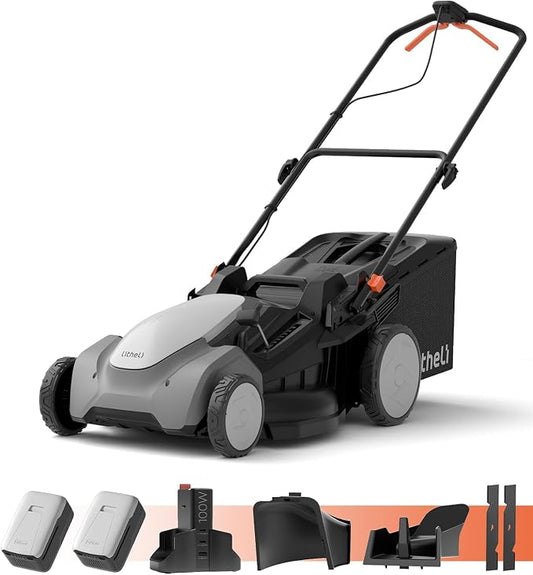 Litheli 21" Cordless Lawn Mower, 2 x 8.0Ah Battery Powered Lawn Mower