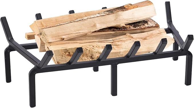 20 Inch Fireplace Grate Heavy Duty Solid Steel Fire Grate for Fire Pit Wood Log Rack Stove Firewood Holder for Indoor Hearth Outdoor Fire Pit Chimney Hearth Kindling Tool