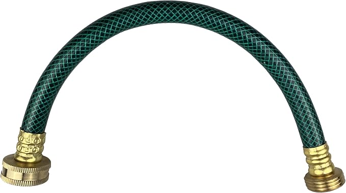 Darnassus PVC Garden Hose 1/2 Inch Green Heavy Duty Water Hose with Solid Brass Fittings,No Leaking, Flexible,for outdoors,Lawns,Patio (1 FT, Green, Brass Fittings)