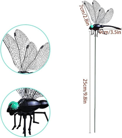 2026 New Dragon Fly Clips,Fake Dragonfly Clip,3D Big Dragon Flies PVC Garden Decorative Stakes,Dragonflies for Indoor Outdoor Garden Plant Flower Pot Decor (15Pack Dragonfly Clip)