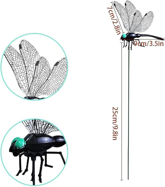 2026 New Dragon Fly Clips,Fake Dragonfly Clip,3D Big Dragon Flies PVC Garden Decorative Stakes,Dragonflies for Indoor Outdoor Garden Plant Flower Pot Decor (15Pack Dragonfly Clip)