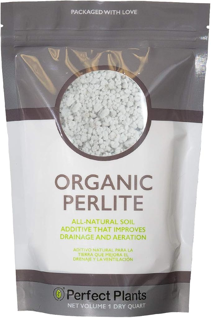Organic Perlite by Perfect Plants — 1qt. Natural Soil Additive for Indoor & Outdoor Container Plants — Enhanced Drainage for Optimal Growth