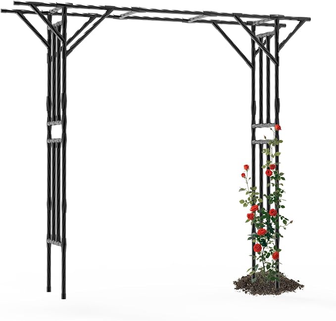 Supersize Flattop Garden Arch for Wedding - 106" L x 106" H Garden Arch Trellis for Climbing Plants Outdoor（Leg spacing 71"）