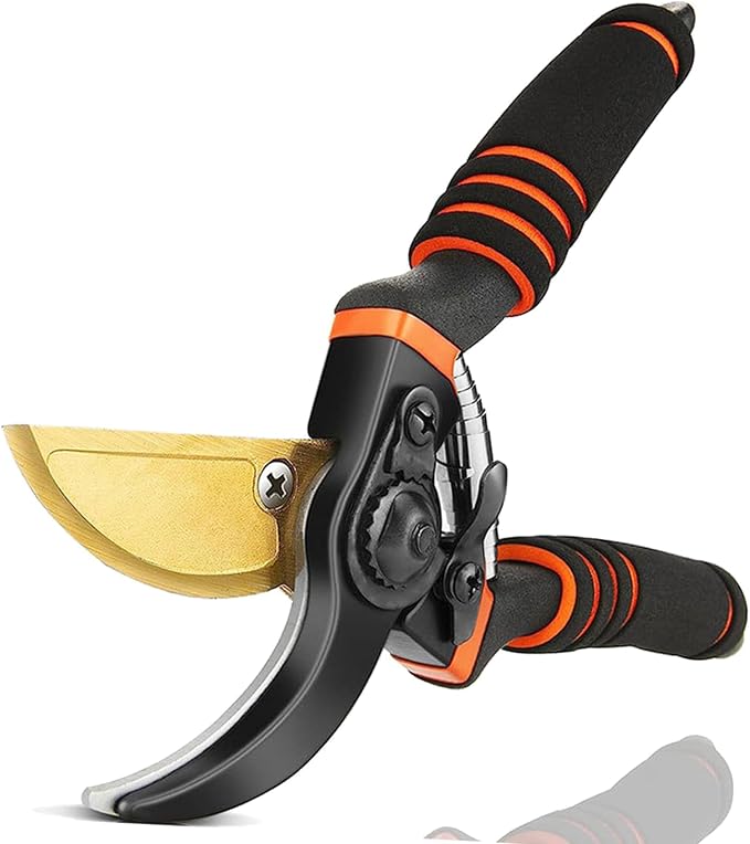 Ultra Sharp Titanium Steel Pruning Shears, Cuts 3X Easier, Rust-Resistant, Effortlessly 1-Inch Cut Capacity Garden Scissors, Ergonomic Handle