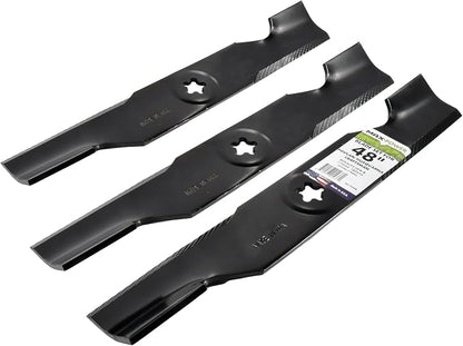 MaxPower 561735B USA MADE 3 Blade Set | For Many 48 in. Cut Craftsman, Husqvarna, Poulan Mowers Replaces OEM #'s 173920, 180054, 532180554, 575938201, PP24005