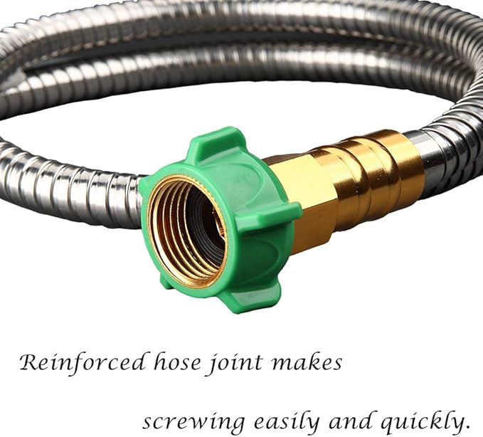 BEAULIFE 304 Stainless Steel Metal Garden Hose 25 Feet with Brass Garden Hose Nozzle Flexible, Portable & Lightweight Kink Free Garden Water Outdoor Hose