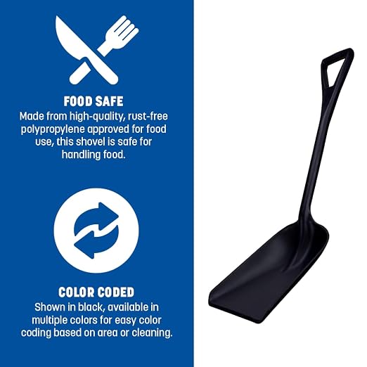 SPARTA 41076EC05 Plastic Sanitary Shovel, Food Safe Plastic Shovel For Commerical Kitchens, 11 Inches, Red, (Pack of 3)