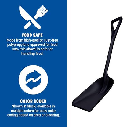 SPARTA 41076EC05 Plastic Sanitary Shovel, Food Safe Plastic Shovel For Commerical Kitchens, 11 Inches, Red, (Pack of 3)