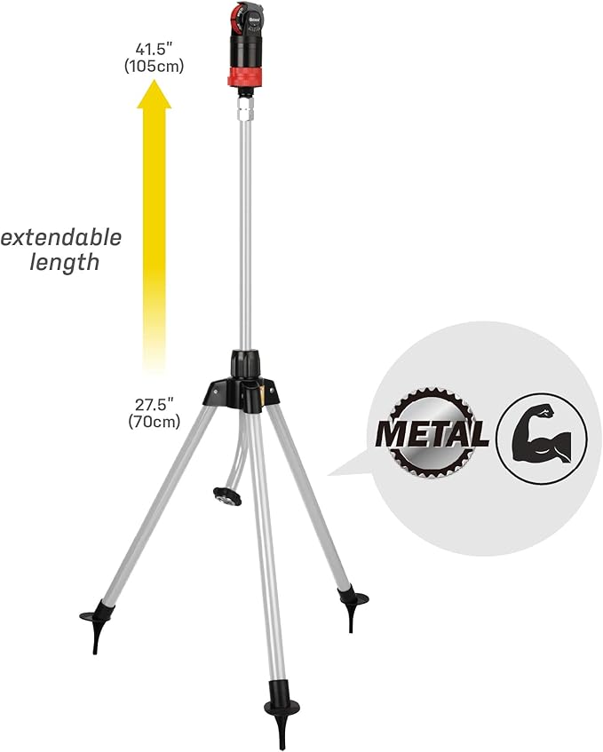 Eden 11530 Multi-Pattern Turbo Gear Drive Metal Tripod Sprinkler Plus Misting System & 94124 Multi Pattern Turbo Gear Drive Sprinkler Plus Misting System, with Quick Connect Set, 360 Degree Coverage