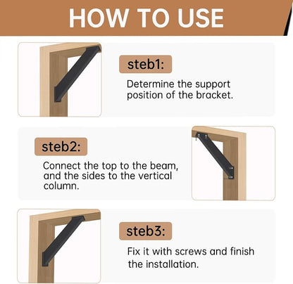 4 Pcs 45 Degree Angle Support Bracket for Pergola | Heavy Duty Wooden Post and Beam Connectors For wooden structures such as gazebos|tree houses|cabins and patio kit