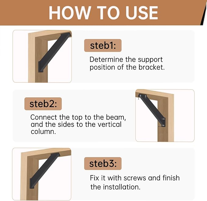 12 Pcs 45 Degree Angle Support Bracket for Pergola | Heavy Duty Wooden Post and Beam Connectors For wooden structures such as gazebos|tree houses|cabins and patio kit
