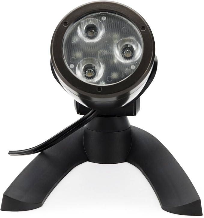 Aquascape 3-Watt Submersible Underwater Warm White LED Spotlight for Ponds, Water Features & Landscape Lighting, 84033