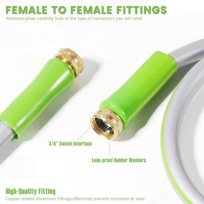 SheeChung Short Garden Hose 6ft x 5/8",Leader Hose for Hose Reel Faucet,Short RV Water Hose Heavy Duty,Lightweight Rubber Small Hose,Hose Extension,3/4"Brass Fittings,Female to Female Hose
