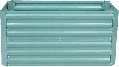 Sunnydaze Galvanized Raised Garden Bed - Outdoor Planter Box for Backyard or Patio - Steel Metal Raised Bed for Gardening Vegetables, Flowers, Herbs - 47 x 23 x 24 in - Green - Rectangle