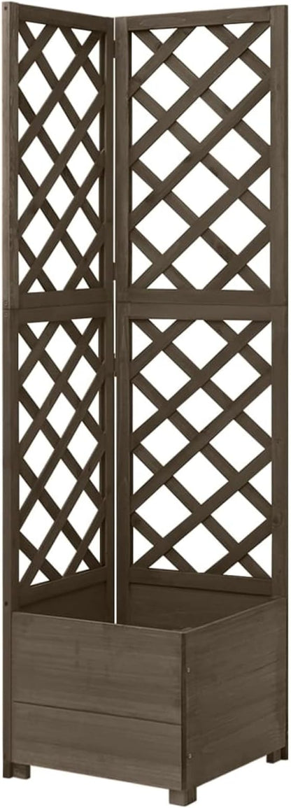 Corner Trellis Planter Garden Trellis Planter Raised Bed Flower Herb Box Wooden Climbing Plant Planter Box with Trellis for Outdoor 15.7"x15.7"x59" Solid Fir Wood