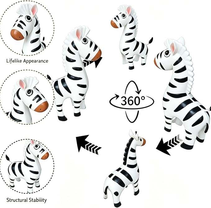 Metal Zebra Figurine Garden Outdoor Sculptures Decor | Cartoon Metal Zebra Statues for Garden, Fence,Porch,Lawn or Shelf Home Decor