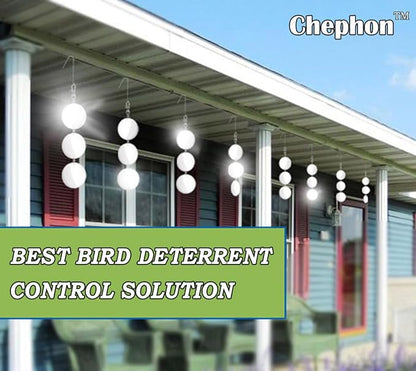 Chephon Upgraded Bird Scare Discs Set - Large 24 Discs - Highly Reflective Double-Sided Bird Reflectors Scare Devices - Better to Keep Most Birds Away Like Woodpecker and Pigeon