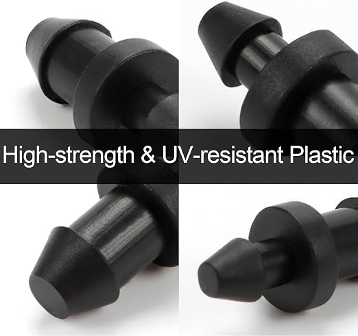 150 Pack Drip Irrigation Fittings Kit for 1/4" Tubing, Drip Line Barbed Connectors for 1/4 Inch Drip Irrigation Tubing Includes 60 Couplings 50Tees 20 Elbows 20 Plugs