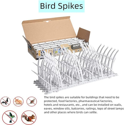 6 Packs of Bird Spikes, Cat Spikes, Pigeon Spikes (Coverage 5.8 Feet) | Birds Deterrent Spikes Suitable for Balconies, Walls, Railings, Roof and Windows