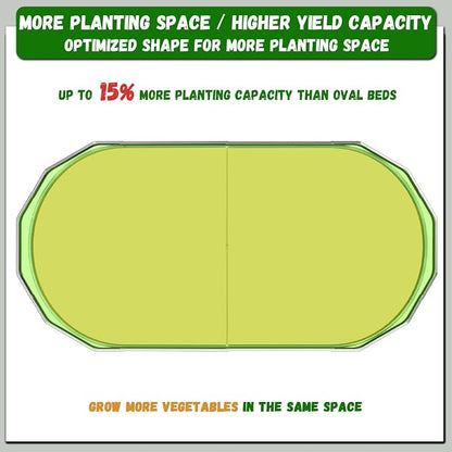 Raised Garden Bed Outdoor Upgrade Oval, 2 Pack Tall 8x4FT Galvanized Steel Raised Beds for Gardening, Above Ground Garden Bed Corrugated Metal for Vegetables and Flowers
