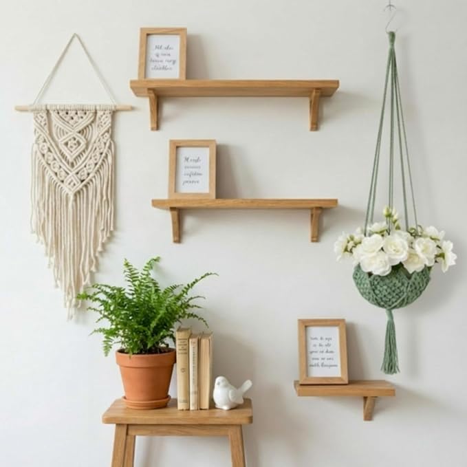 Shappy 1 Pack Boho Macrame Plant Hanger, Large Hanging Planter Plant Holder Pot Hanger Hanging Basket Wall Planters, Plants Lover Gift for Indoor Garden (Classic,Sage Green)