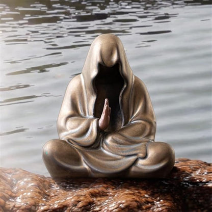 livelyfish Aquarium Buddah Statue Sandstone Zen Buddha Sculptures for Garden Fish Tank Home Decorations (G)